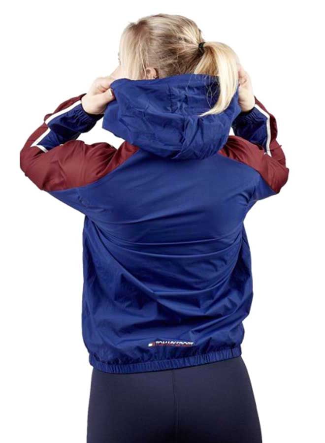 TOMMY SPORT - Half Zip Windbreaker Jacket Blue Ink/Brown - Image 1