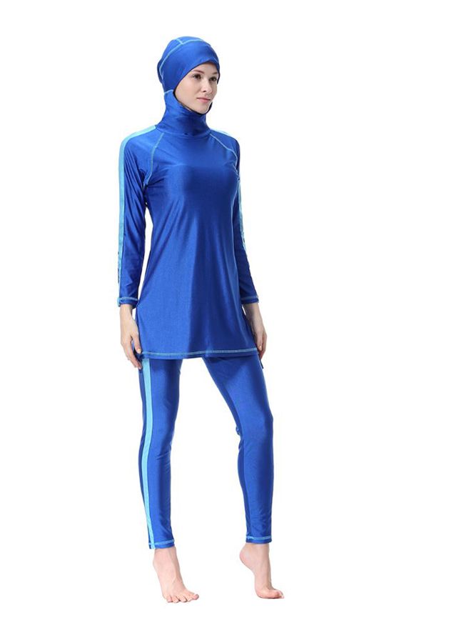 Hanyimidoo - Sun Protection Conservative Swimwear Burkinis Blue - Image 1