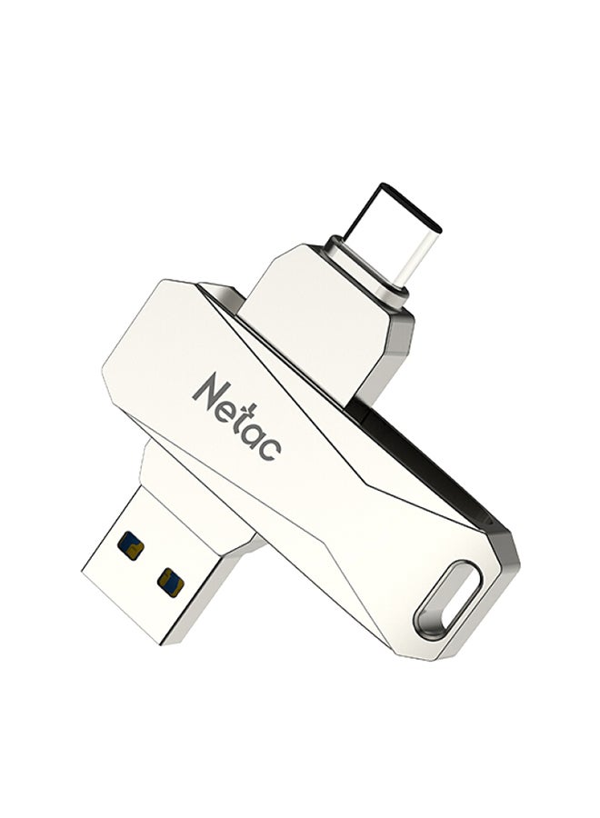 Netac - Type-C USB 64GB Double Interface Flash Drive Plug U782C_2 Silver - Image 1