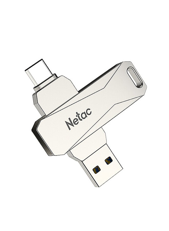 Netac - Type-C USB 64GB Double Interface Flash Drive Plug U782C_2 Silver - Image 1