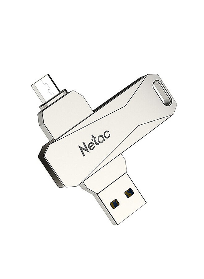 Netac - Micro USB Double Interface Flash Drive Plug U381_2 Silver - Image 1