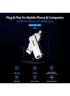 Netac Micro USB Double Interface Flash Drive Plug U381_2 Silver  - Image 3