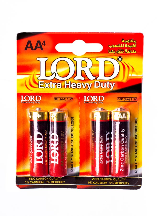 Lord Set Of 4 AA Batteries Multicolour 