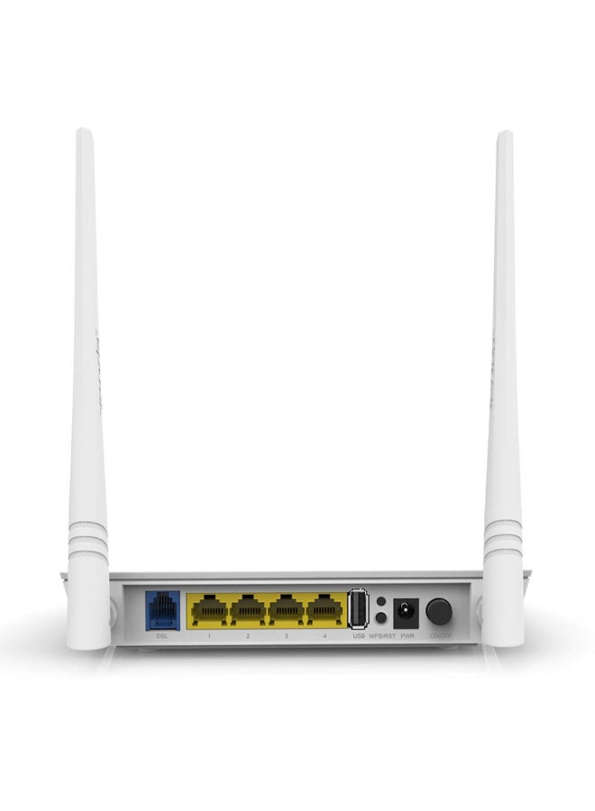 Tenda - D301 N300 ADSL2+ Modem Router White - Image 1