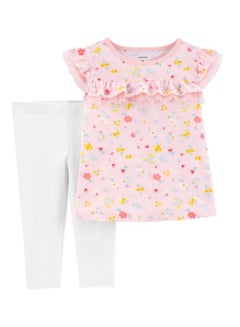 carter's 2-Piece Floral Printed Top And Capri Legging Set Print  - Image 1