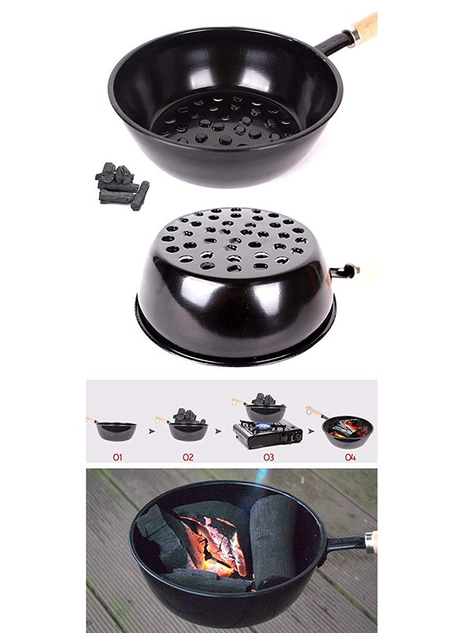 Generic - Charcoal Starter Pan With Handle Black 16centimeter - Image 1
