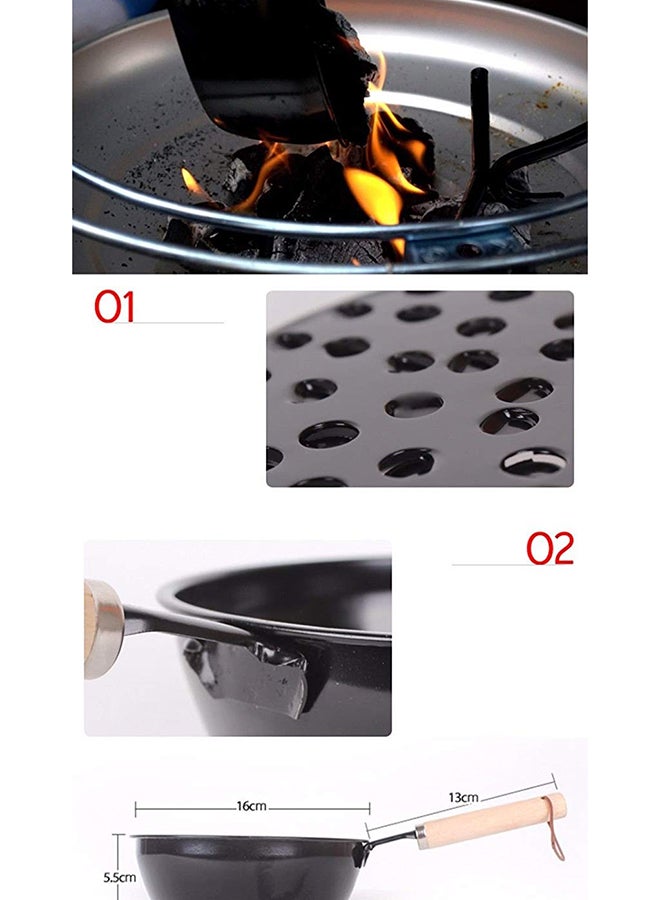 Generic - Charcoal Starter Pan With Handle Black 16centimeter - Image 1