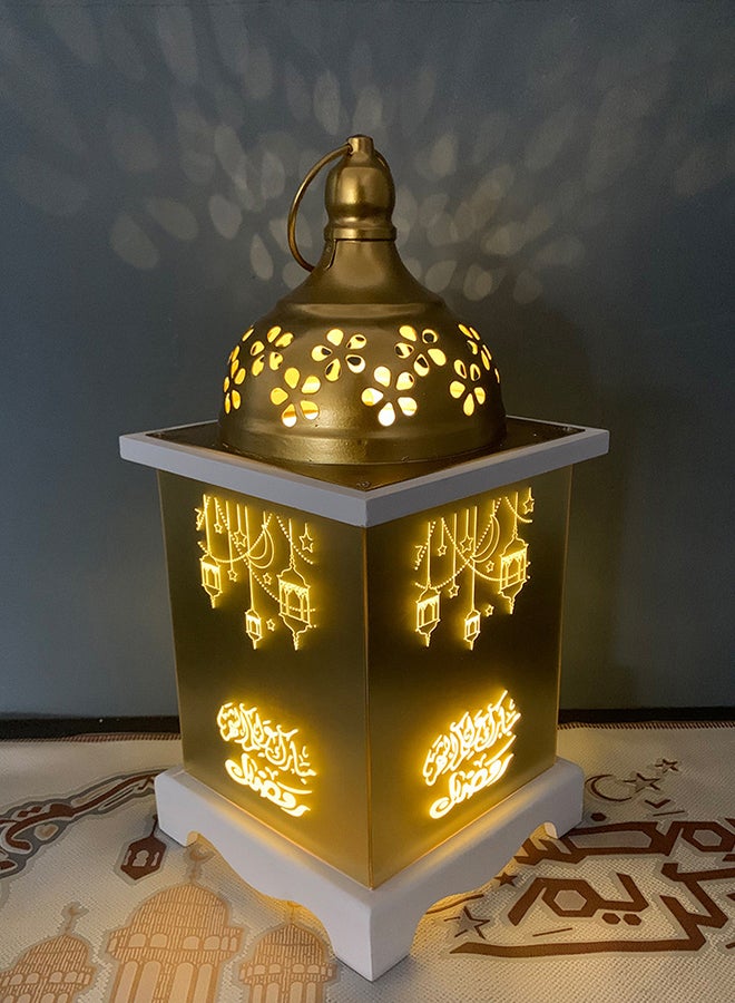 SAPU Ramadan Lantern With LED Light Gold 29.5x14x14cm - Image 4