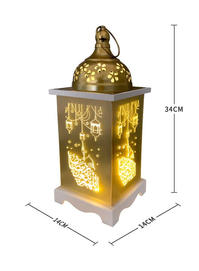 SAPU Ramadan Lantern With LED Light Gold 34x14x14cm - Image 2