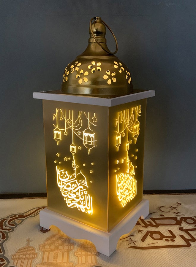 SAPU Ramadan Lantern With LED Light Gold 34x14x14cm - Image 3