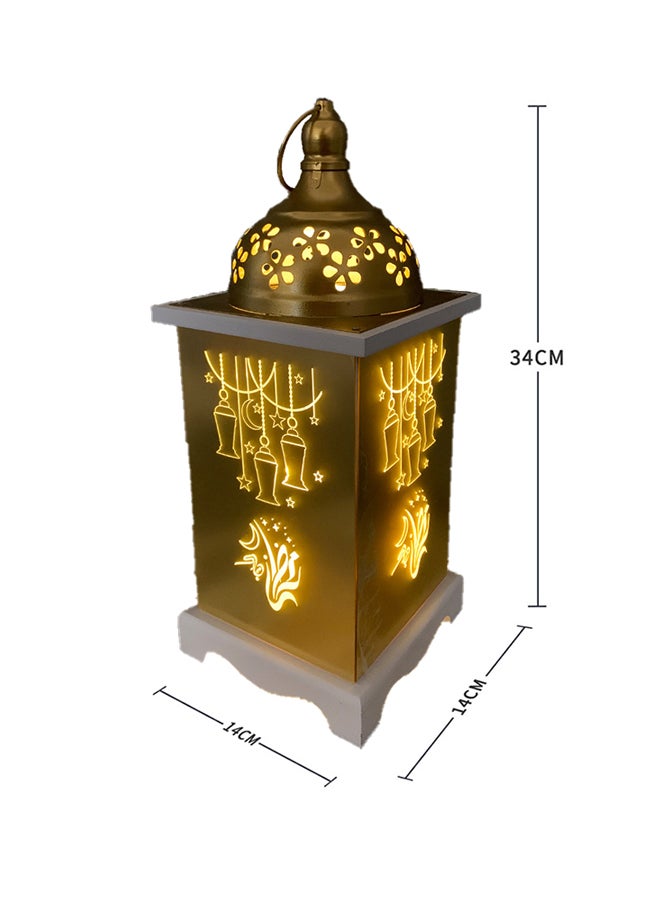 SAPU Ramadan Lantern With LED Light Gold 34x14x14cm  - Image 3