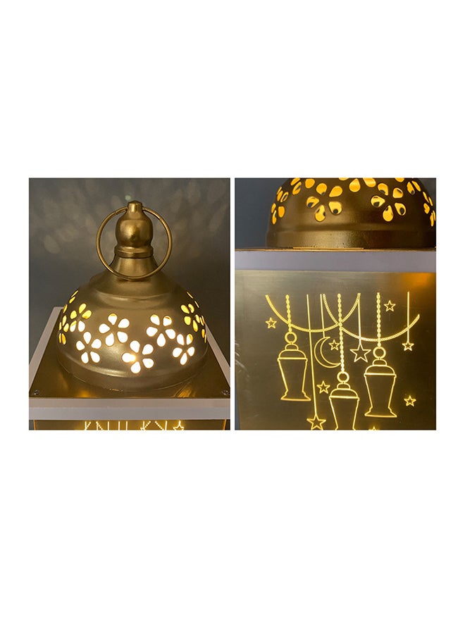 SAPU Ramadan Lantern With LED Light Gold 34x14x14cm  - Image 2