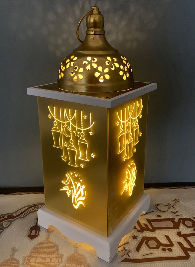 SAPU Ramadan Lantern With LED Light Gold 34x14x14cm  - Image 4