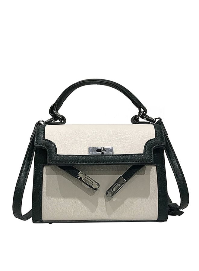 Hasp Design Versatile Shoulder Bag Green/Beige  - Image 1