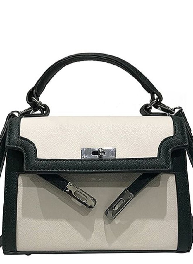 Hasp Design Versatile Shoulder Bag Green/Beige  - Image 2