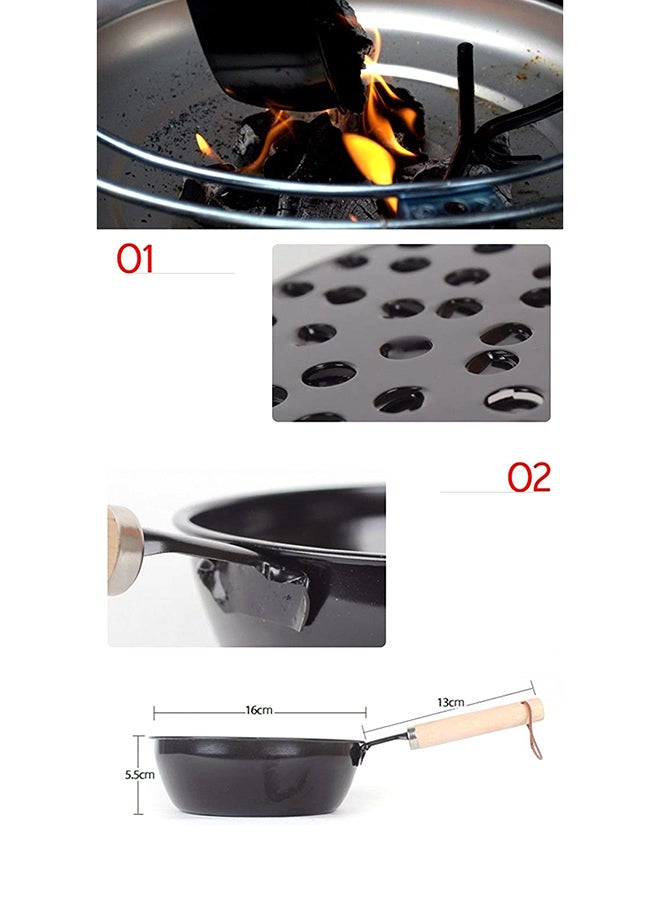 Generic Charcoal Starter Pan With Handle Black 16centimeter  - Image 3