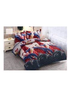 Hours 4-Piece DC Superman Printed Compressed Comforter Set Single Size Fabric Red/Blue/Beige Single 