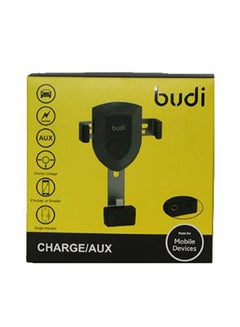 Universal Gravity Air Vent Car Mount With Lightning Plus Aux Adapter Black