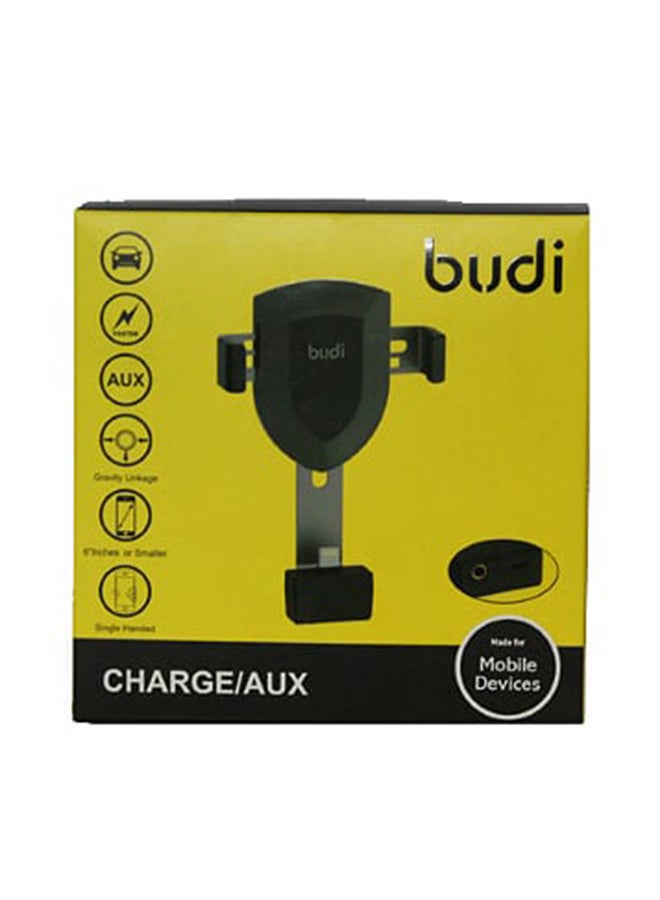 Generic - Universal Gravity Air Vent Car Mount With Lightning Plus Aux Adapter Black - Image 1