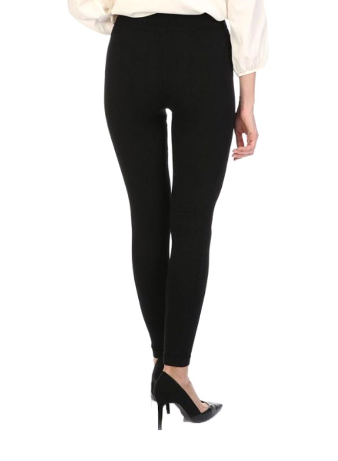 Solid Pattern Legging Black  - Image 2