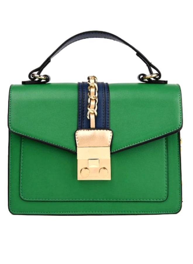 Versatile Casual Chain Shoulder Bag Green/Gold  - Image 1
