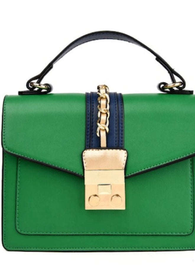 Versatile Casual Chain Shoulder Bag Green/Gold  - Image 2