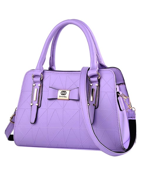Geometric Pattern Shoulder Bag Purple