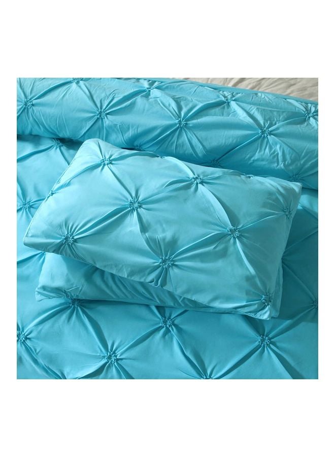 3-Piece Polyester Bed Sheet Set Polyester Blue King - Image 5
