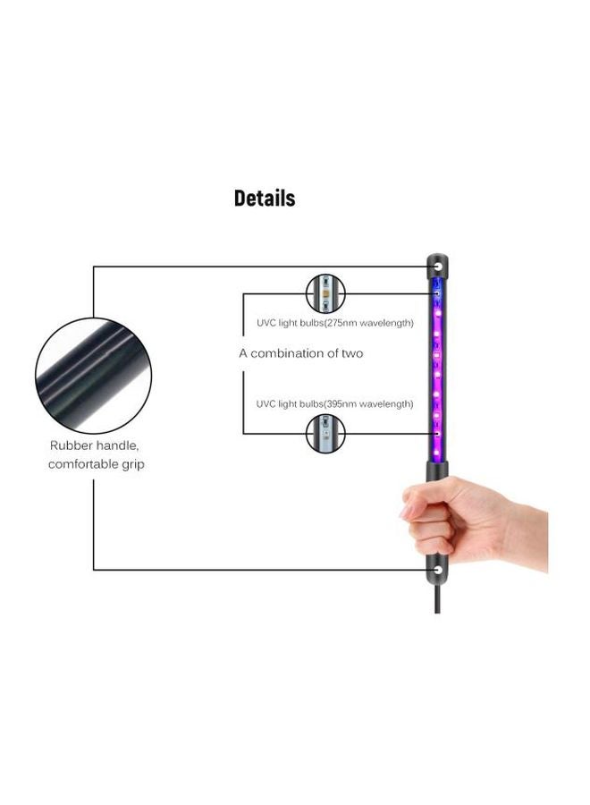 Portable LED Ultraviolet Lamp Black 28x4x4cm - Image 3