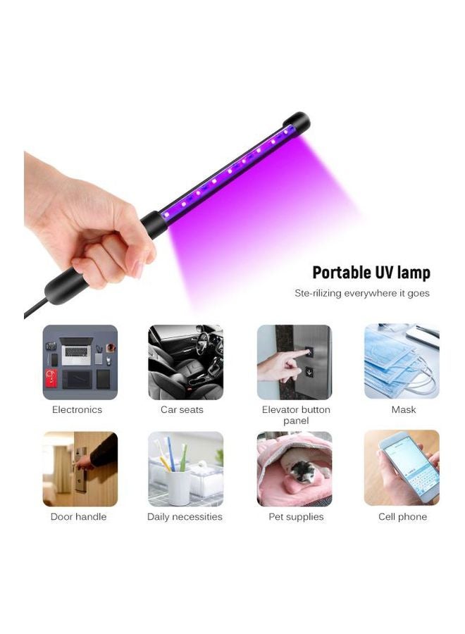 Portable LED Ultraviolet Lamp Black 28x4x4cm - Image 4