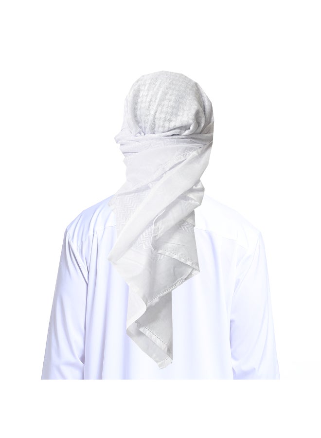 ماركة غير محددة وشاح رأس إسلامي من البوليستر صناعة يدوية أبيض  - Image 3