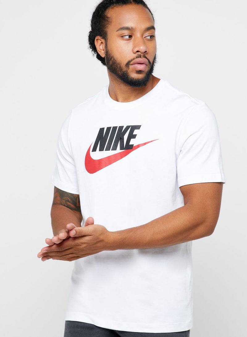 Nike Futura Icon Crew Neck T-Shirt White/Black/Red - Image 1