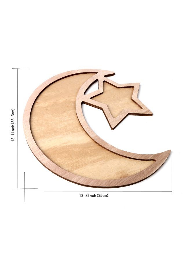 صينية تقديم الضيافة للحفلات بتصميم عيد مبارك مصنوعة من الخشب بني 35.2x33.5x0.9سم  - Image 5