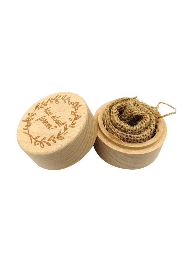 How About Forever Printed Wooden Round Beech Wedding Ring Box 5.2x5.2x4.2cm  - Image 1