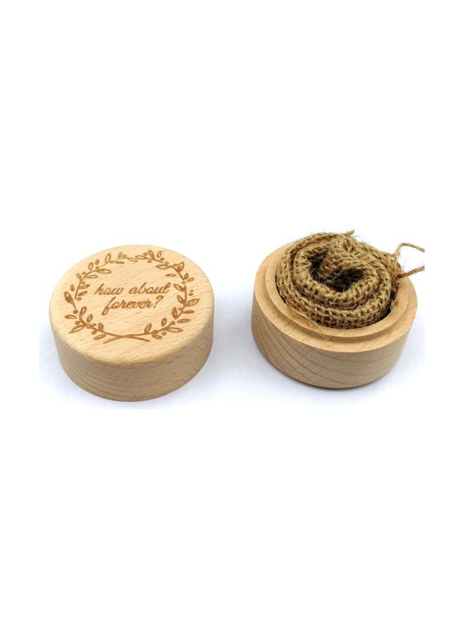 How About Forever Printed Wooden Round Beech Wedding Ring Box 5.2x5.2x4.2cm  - Image 4