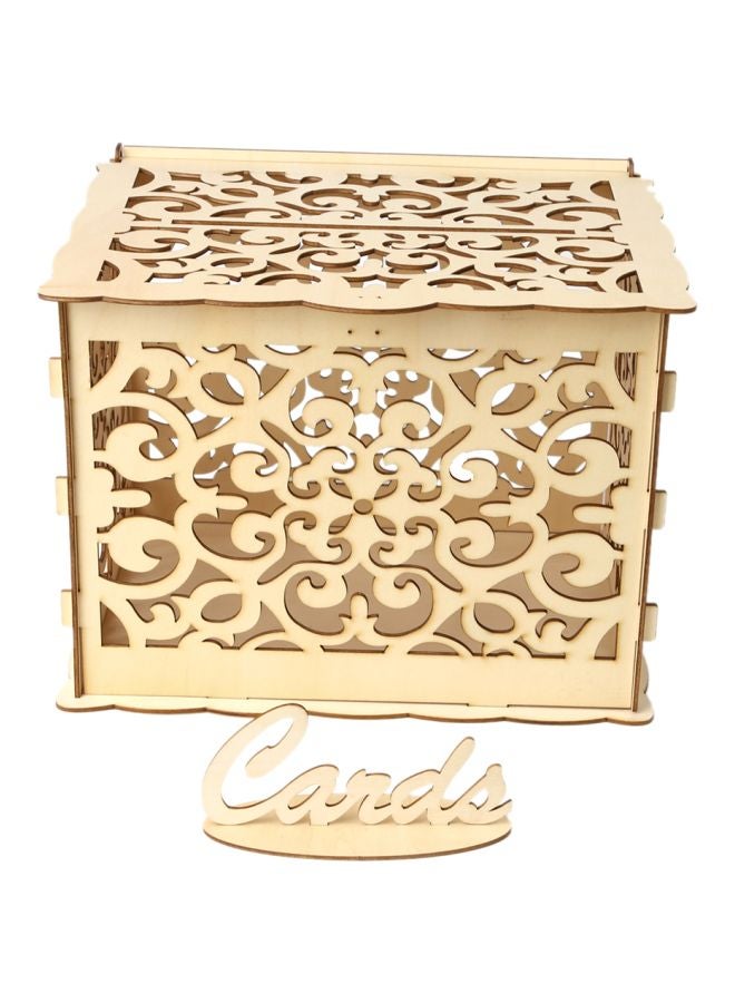 Wooden Card Box And Card Sign 32.8x26.3x3cm  - Image 1