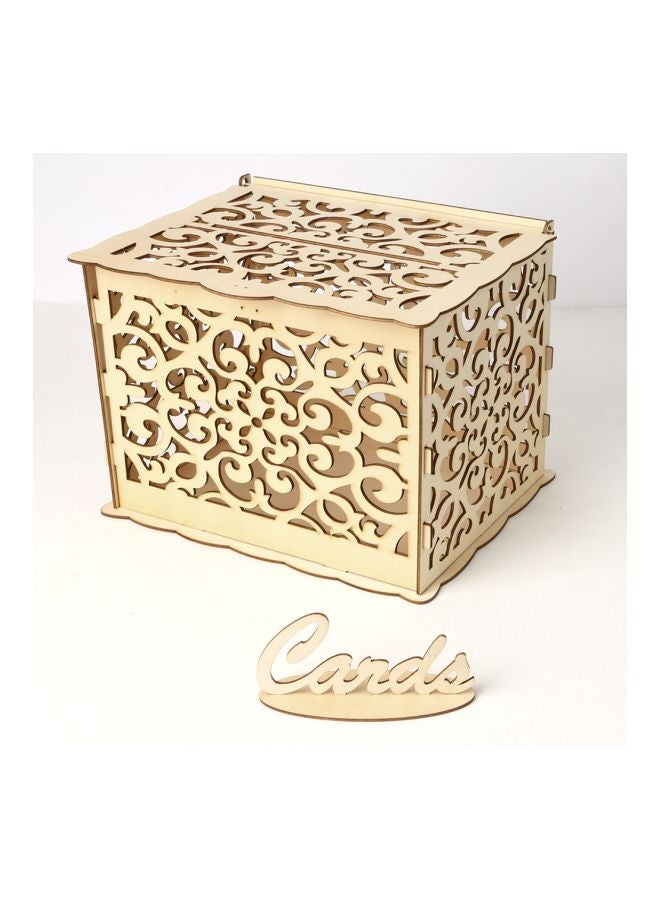 Wooden Card Box And Card Sign 32.8x26.3x3cm  - Image 2