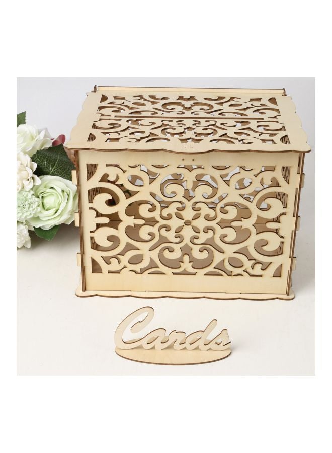 Wooden Card Box And Card Sign 32.8x26.3x3cm  - Image 4