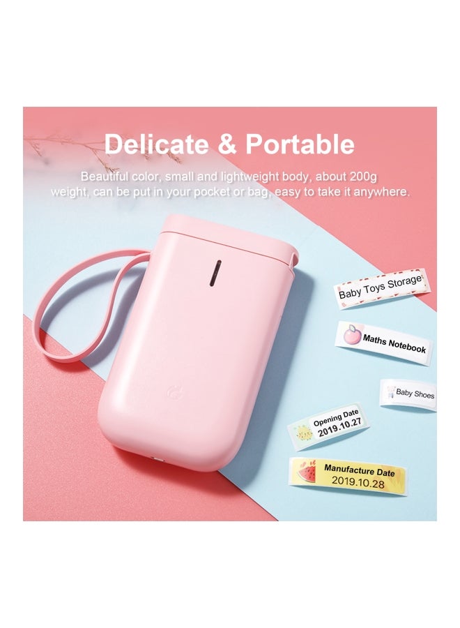Portable Wireless Thermal Label Printer Pink - Image 4