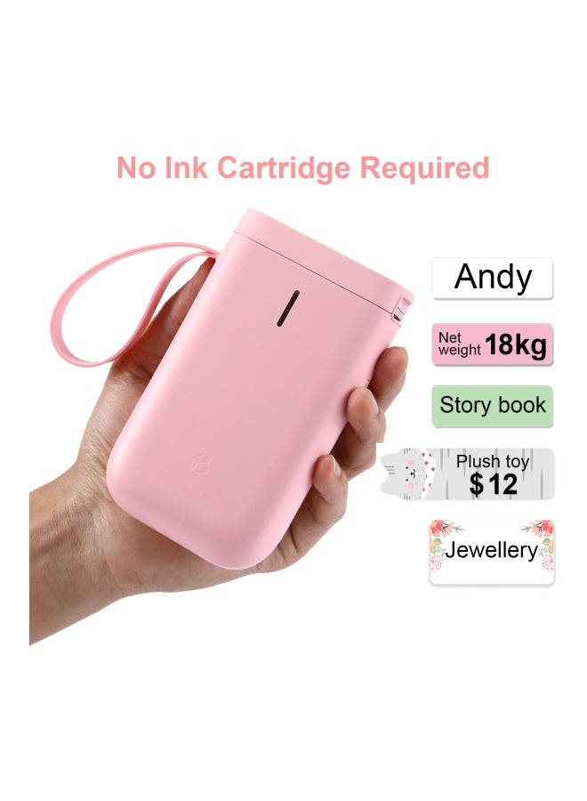 Portable Wireless Thermal Label Printer Pink - Image 5