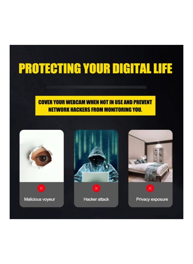 Protective Antispy Shutter Slider Webcam Cover Black - Image 5