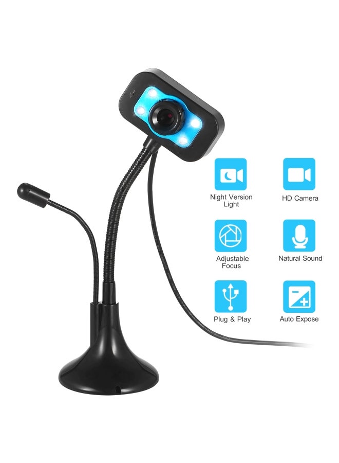 كاميرا ويب عالية الوضوح بمنفذ USB الأسود / الأزرق - Image 3