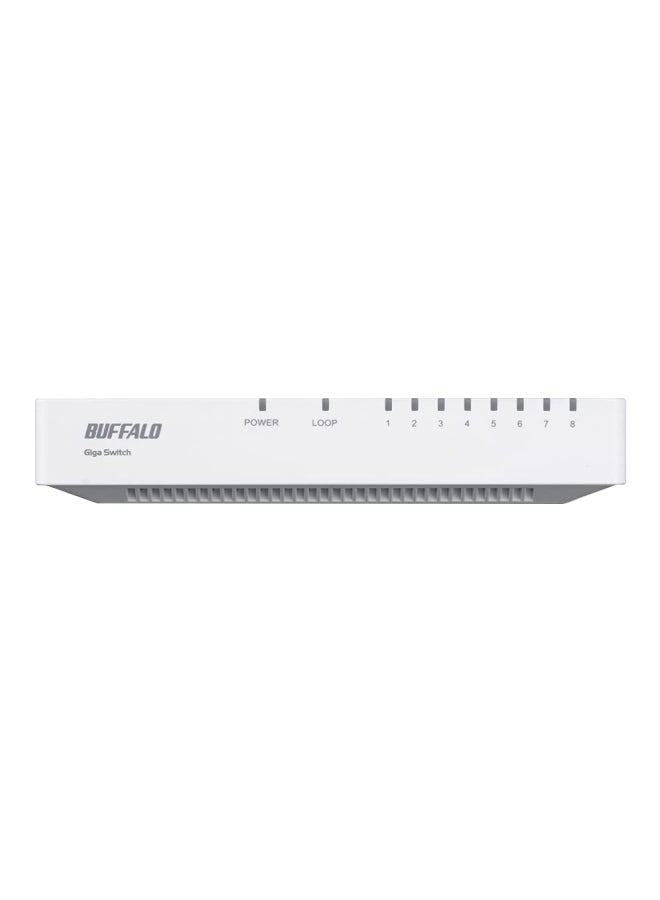 Buffalo - 8-Port Gigabit Ethernet Switch White/Black - Image 1
