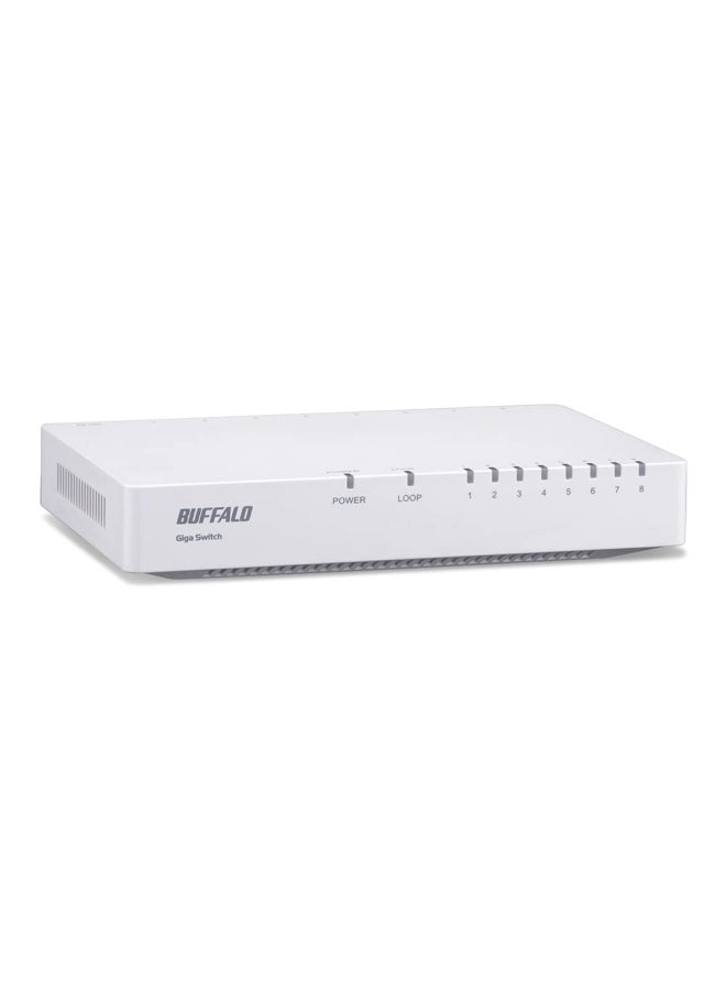 Buffalo - 8-Port Gigabit Ethernet Switch White/Black - Image 1