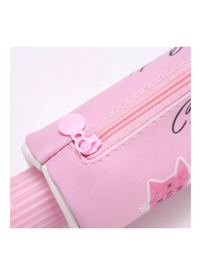 بيوينتي حقيبة أقلام رصاص مطبوع عليها رسومات قطط وبتصميم أنبوب معجون أسنان وردي/ بني/ أزرق - Image 4