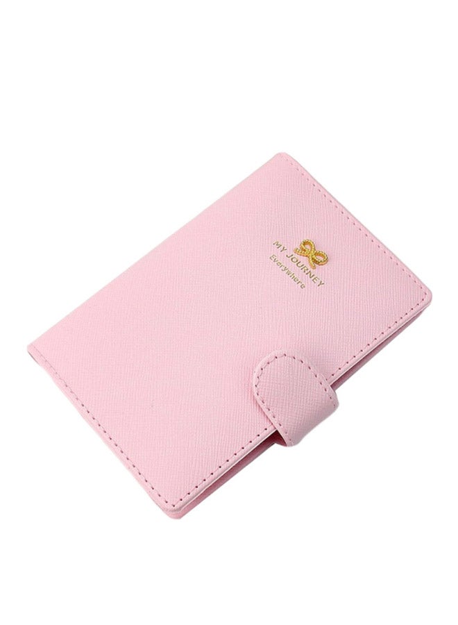 Beauenty Bowknot Designed Passport And Card Holder Pink/Gold  - Image 1