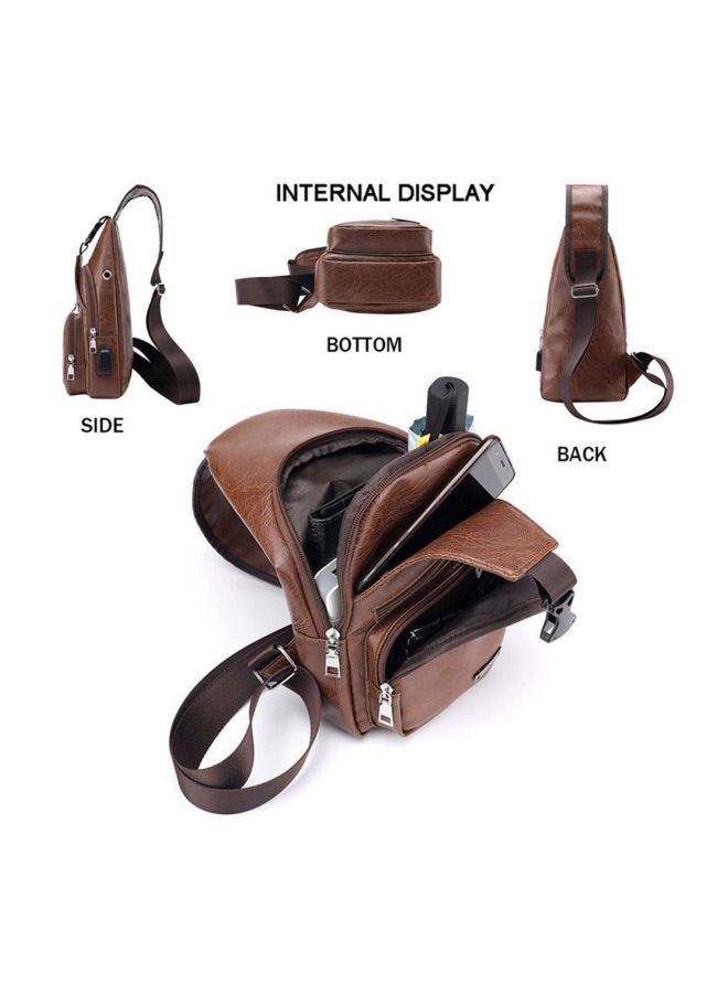 Beauenty - Leisure Fashion Chest Crossbody Bag Brown - Image 1
