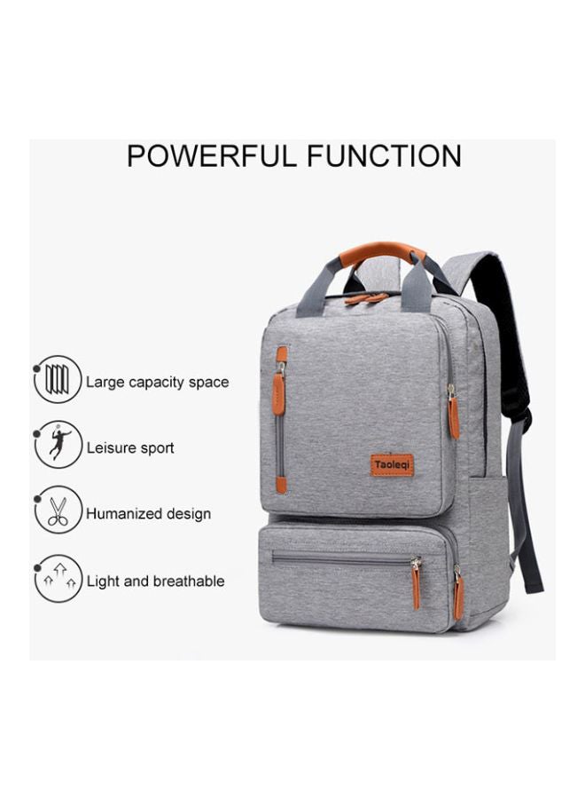 Taoleqi - Anti-Theft Travel Backpack Grey/Orange - Image 1