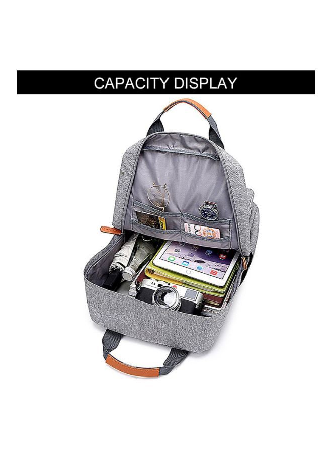 Taoleqi - Anti-Theft Travel Backpack Grey/Orange - Image 1