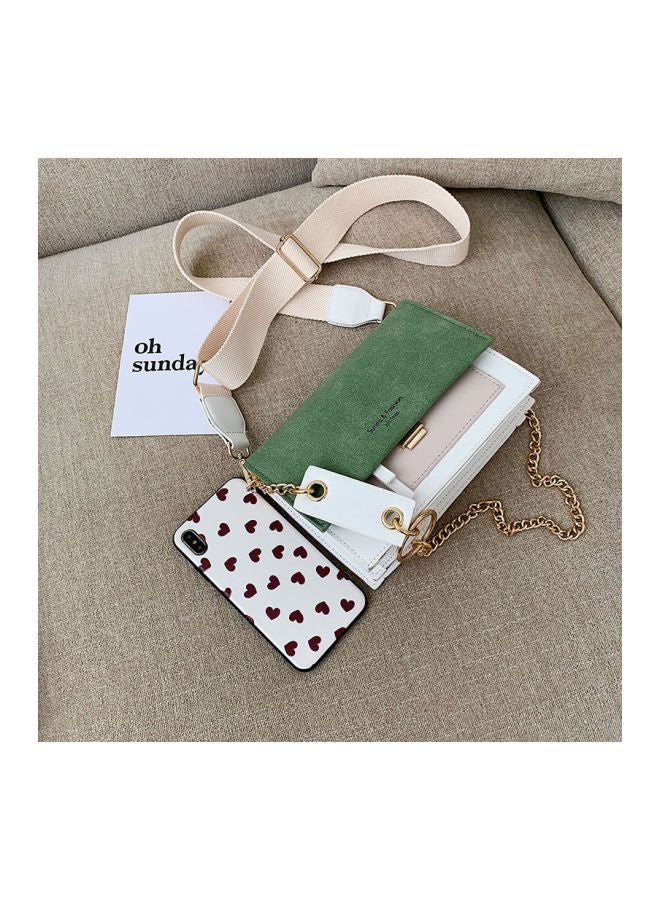 Beauenty Scrub Leather Crossbody Bag Green/White/Beige  - Image 2